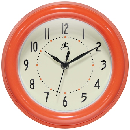 Infinity Instruments Spartan Orange Wall Clock, 8 in. 12836OR-2042